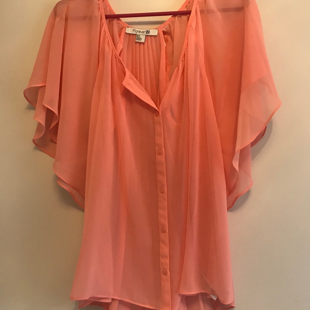 Forever 21 Sheer Flowy Top with Open Back Detail